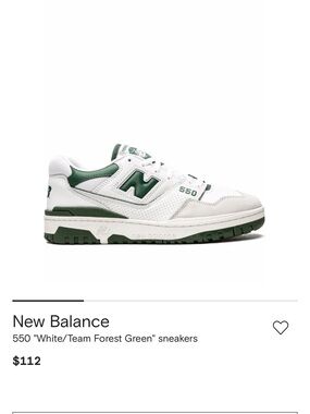 New Balance 550 Sneakers in White & Forest Green